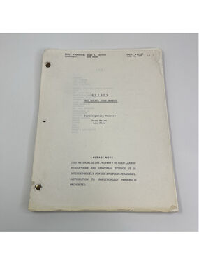 Quincy M.E. - Hot Rocks Cold Hearts Forensic Crime Drama Television Script US